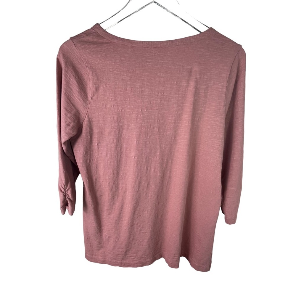 J. JILL Pure Jill Square-Neck Tunic 3/4 Sleeve Dusty Rose Women's Medium Petite - Picture 2 of 10